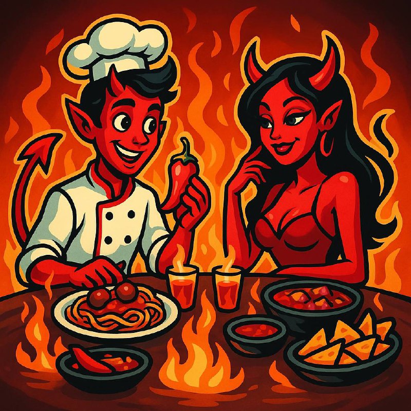 Hades mascots dining in the underworld